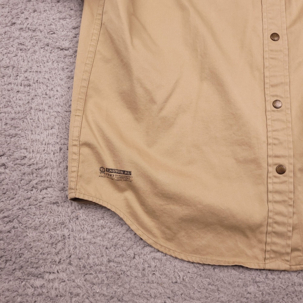 Ralph Lauren Safari Outfitters‎ Shirt Women's Small Cotton Button Down Khaki - Picture 4 of 11